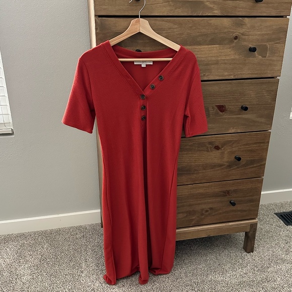 Loft Medium Petite Ribbed Midi dress - Picture 3 of 3